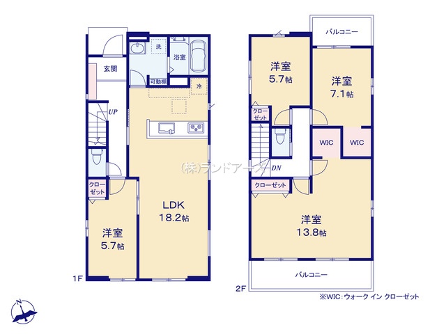 名古屋市西区南堀越1丁目（戸建）01（建売・4LDK・5,699万円）の間取り図