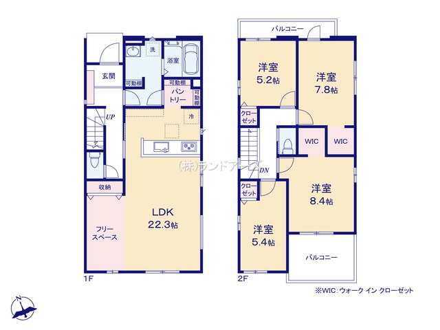 名古屋市西区南堀越1丁目（戸建）02（建売・4LDK・5,699万円）の間取り図