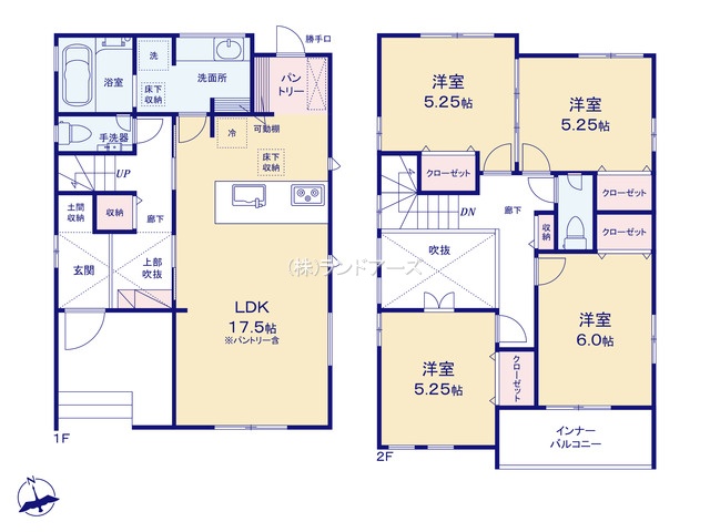 名古屋市緑区相原郷2丁目（戸建）01（建売・4LDK・4,980万円）の間取り図