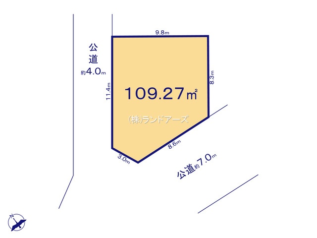 小牧市常普請1丁目（土地）02の間取り図