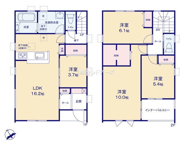 あま市七宝町鷹居3丁目（戸建）01（建売・4LDK・2,780万円）の間取り図