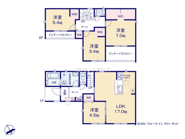 あま市七宝町鷹居3丁目（戸建）07（建売・4LDK・2,680万円）の間取り図