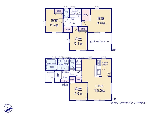 あま市七宝町鷹居3丁目（戸建）08（建売・4LDK・2,680万円）の間取り図