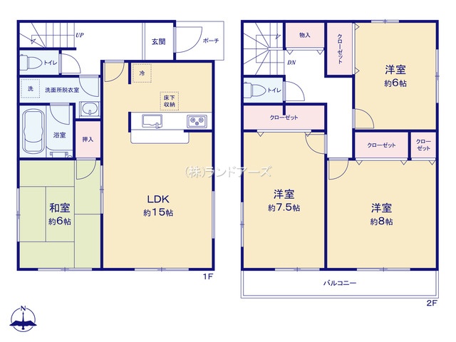 あま市森7丁目（中古戸建・4LDK・2,399万円）の間取り図